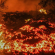 Lava from the eruption of Mount Nyiragongo is seen in Buhene, on the outskirts of Goma, Congo in the early hours of Sunday, May 23, 2021.